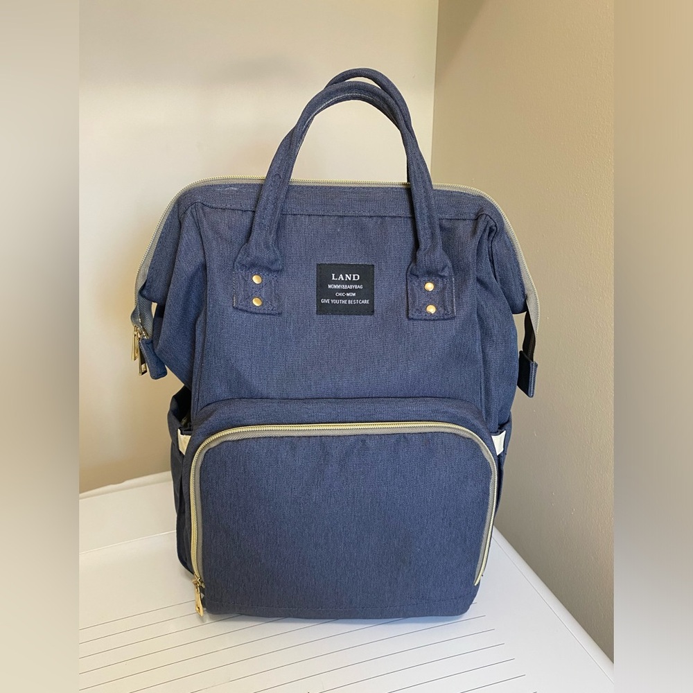 LAND Blue Mommy & Baby Diaper Bag